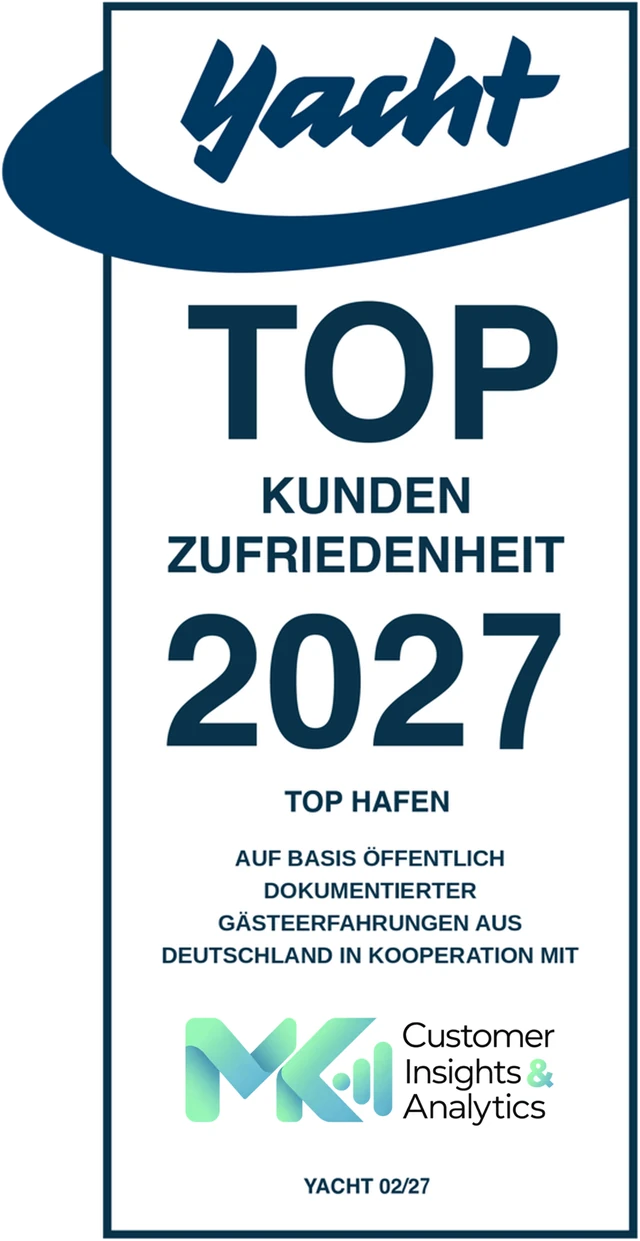 YACHT TOP Kundenzufriedenheit 2027 Siegel – Marinas